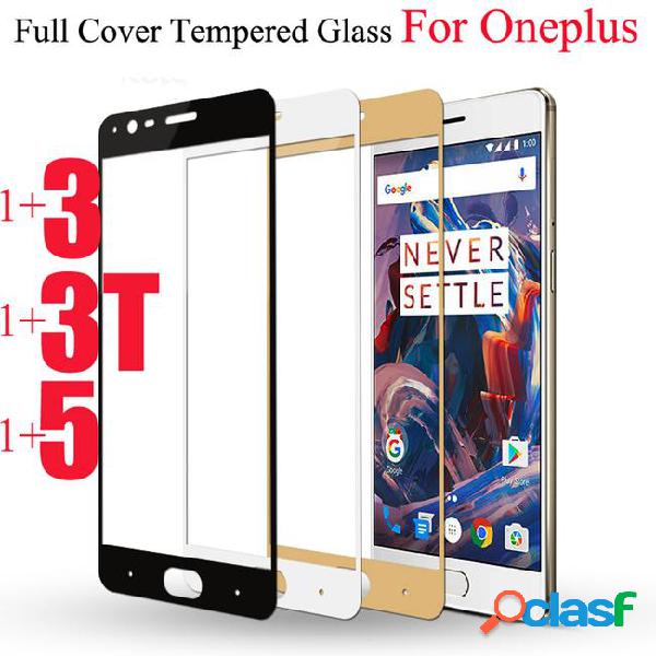 9h full cover colorful tempered glass for oneplus 3 3t 5 5.5