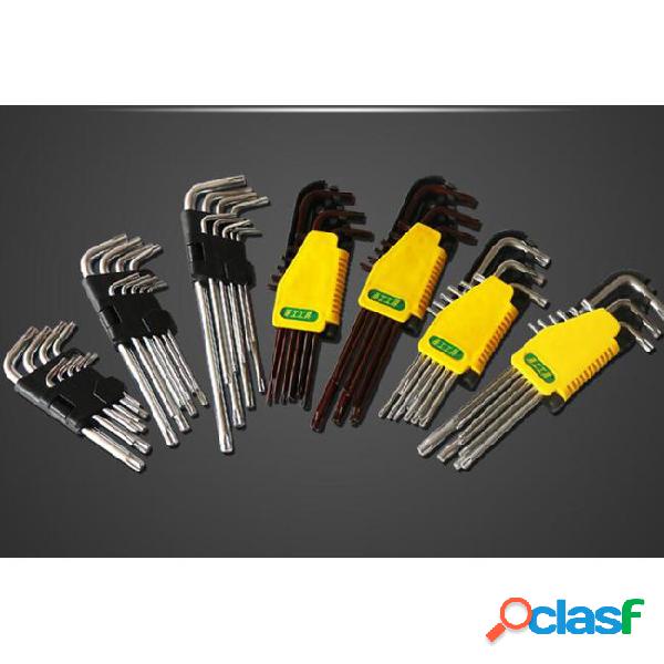 9pcs l type screwdriver double-end hex wrench set allen key