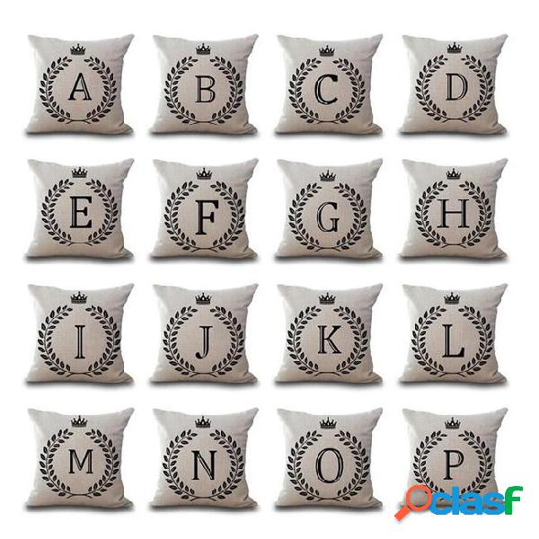 A-z 26 english letter initials pillow case cushion cover