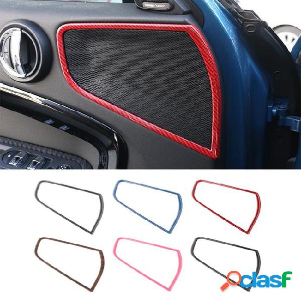 Abs carbon fiber printed car door speaker cover 4pcs styling