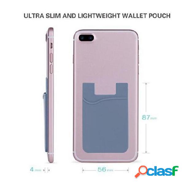 Adhesive silicone phone wallet case with snap pocket phone