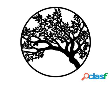 Adorno Arbol de la Vida Negro de Metal 83X1X83cm Aplique