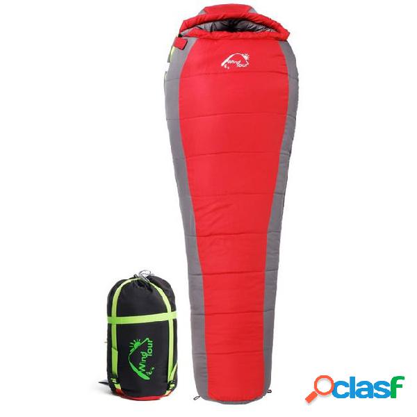 Adult winter camping sleeping bag mummy cold weather thick