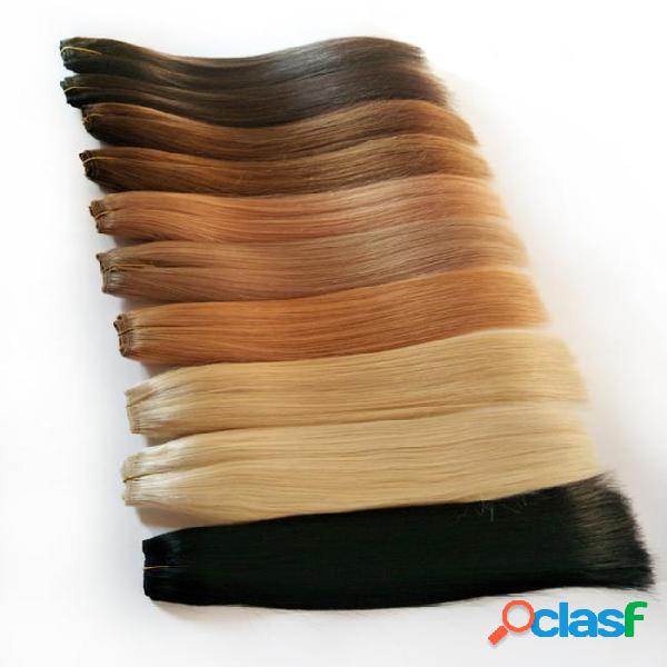 Alimagic black brown blond red human hair weave bundles 8-26