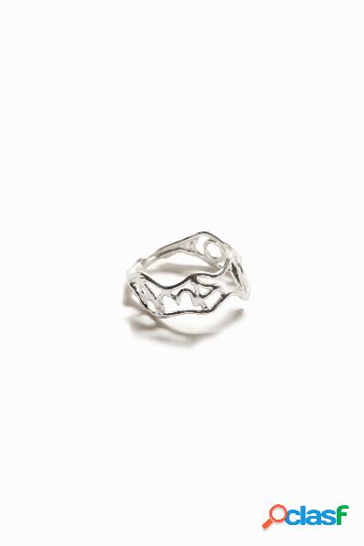 Anillo mensaje baño plata Zalio - BLACK - M