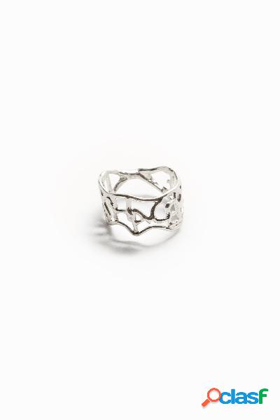 Anillo mensaje baño plata Zalio - BLACK - M