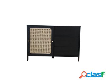 Aparador CONCEPT U de Madera y de Mimbre Bali (Negro -
