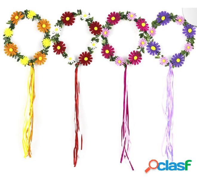 Aro de Flores con cinta en colores surtidos