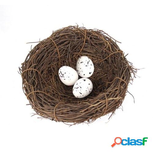 Artesanía de nido de pájaro con 3 huevos de pájaro Casa