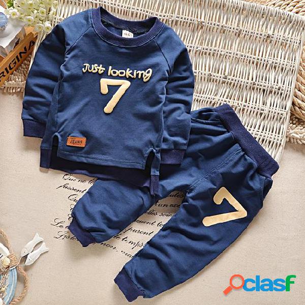 Autumn spring baby boys clothing set casual sport letters