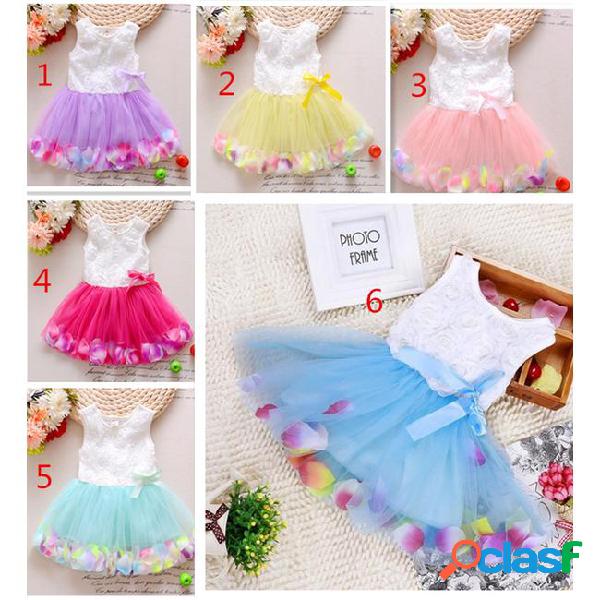 Babies clothes princess girls flower dress 3d rose flower
