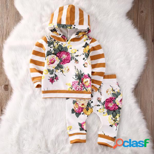 Baby autumn winter clothing sets infant toddlers rose floral