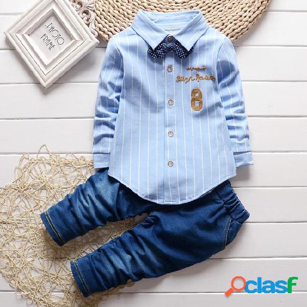 Baby boy clothes 2018 korean leisure striped long sleeved
