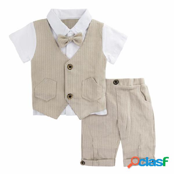 Baby boys gentleman suit set infant wedding clothes with