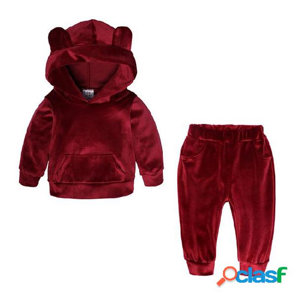Baby boys girls fleece clothes 2018 kids hooded sweater and