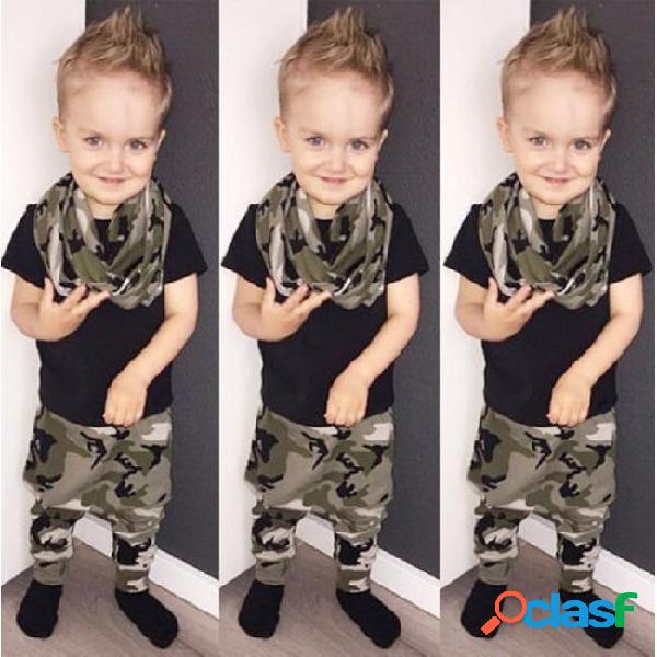 Baby camouflage clothing set little boys boutique outfits
