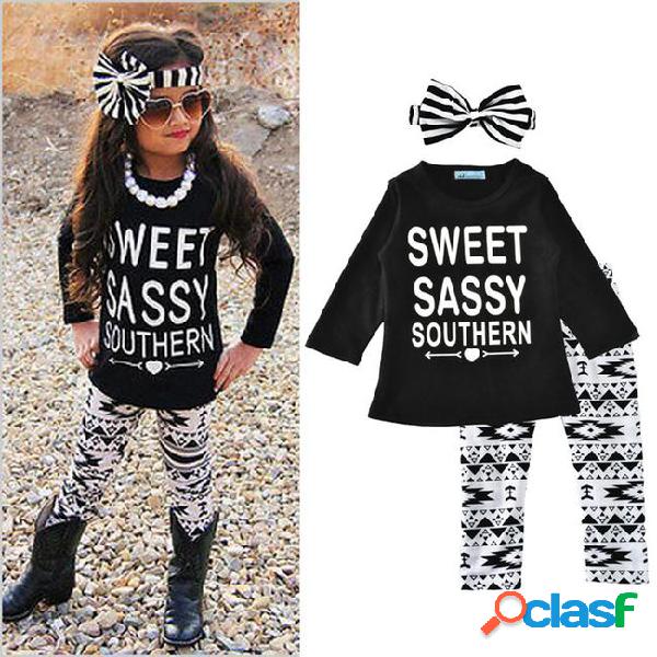 Baby girls clothing sets sweet sassy southern letter printed