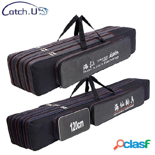 Bags portable 2-3 layer bags folding fishing rod bag case