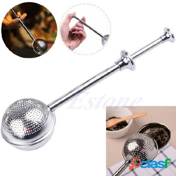 Ball push tea infuser loose leaf herbal teaspoon strainer