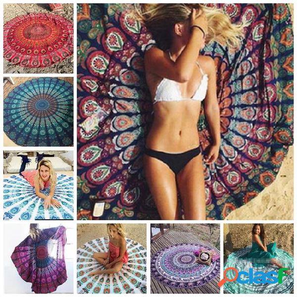 Beach towel indian mandala round beach towels polyester