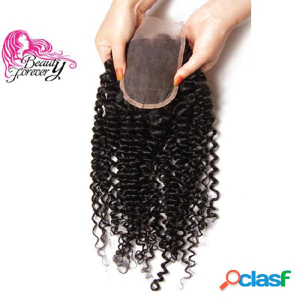 Beauty forever curly lace closure peruvian human hair 4*4