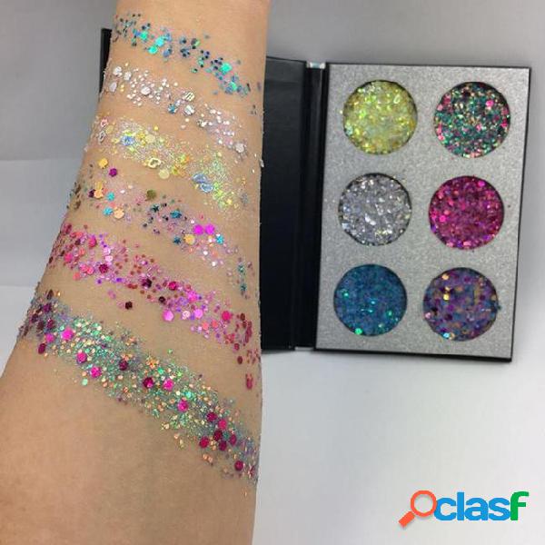 Beauty glazed 6 color glitter shimmer matte glitter diamond