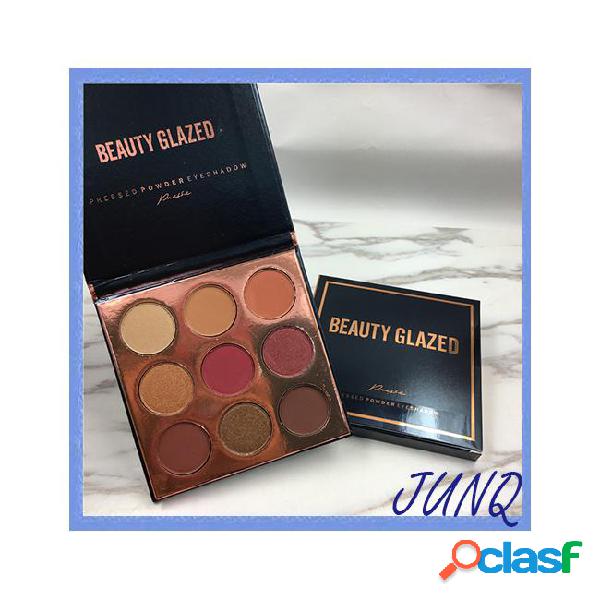 Beauty glazed 9 color shimmer glitter pressed powder