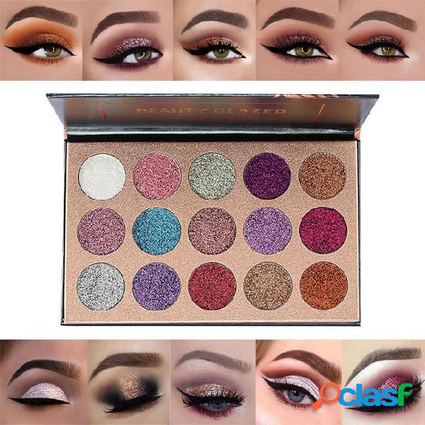 Beauty glazed brand eye shadow 15 color pressed glitters