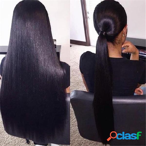 Beauty ponytails human hair lace front wig silky straight