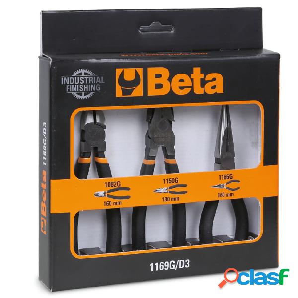 Beta Tools Conjunto de 3 alicates 1169G/D3 mangos