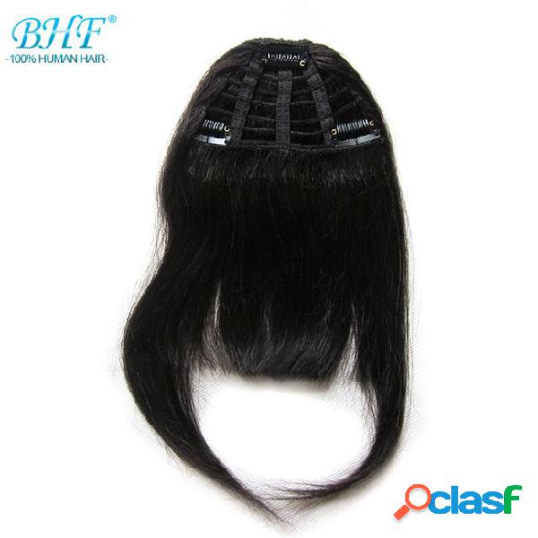 Bhf human hair bangs 8inch 20g clip in straight remy natural