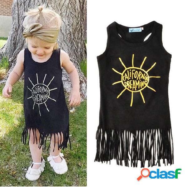 Black gold metallic baby girls dress summer sleeveless
