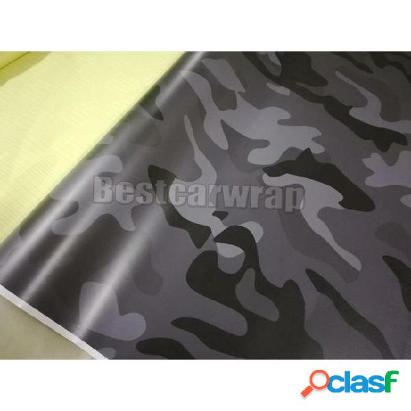 Black gray snow camo vinyl wrap for vehicle car wrap