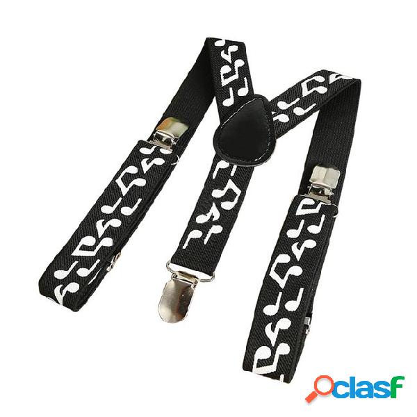 Black & white music notes - funky trendy unisex suspender