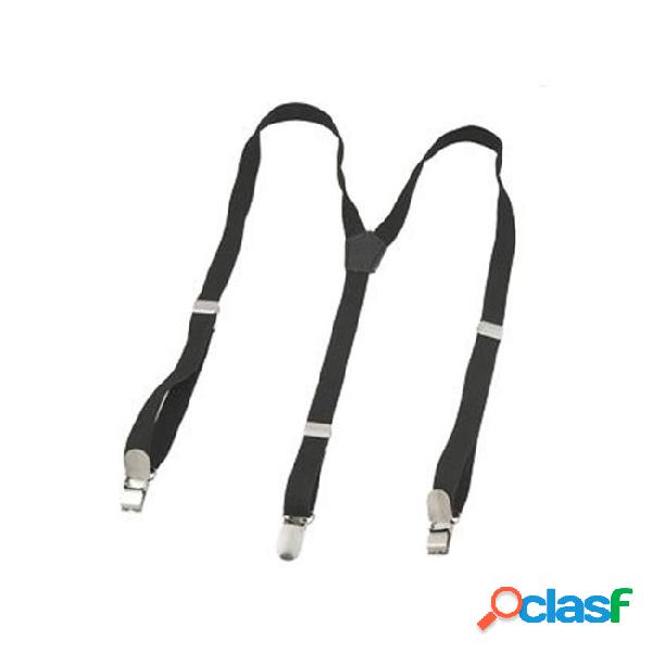 Black y back elastic suspender strap pants braces adjustable