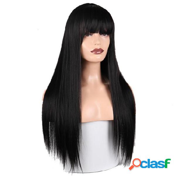 Blonde long straight wig with synthetic high temperature