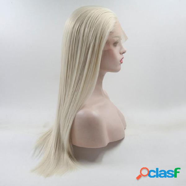 Blonde synthetic lace front wigs with baby hair long