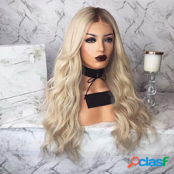 Blonde synthetic wigs ombre for women none lace front wave