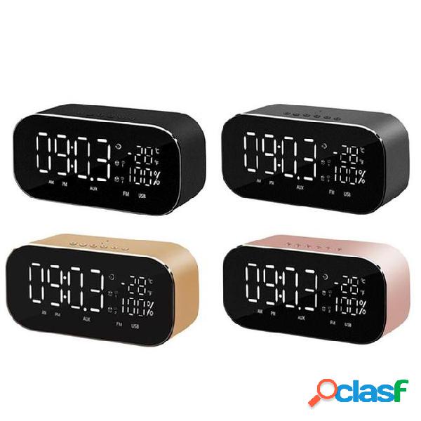 Bluetooth speaker desk clock support temperature lcd display