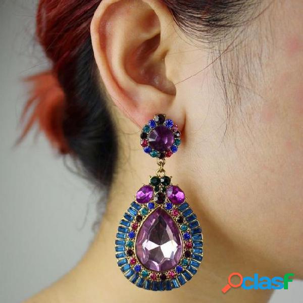 Bohemian statement earring fashion colorful water drop