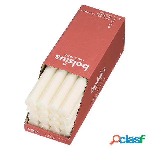 Bolsius Velas de mesa Shine 16 uds perla suave 27 cm