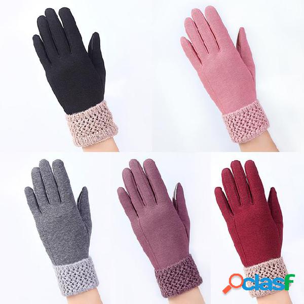 Bonjean fashion women winter gloves knitted wrist heated