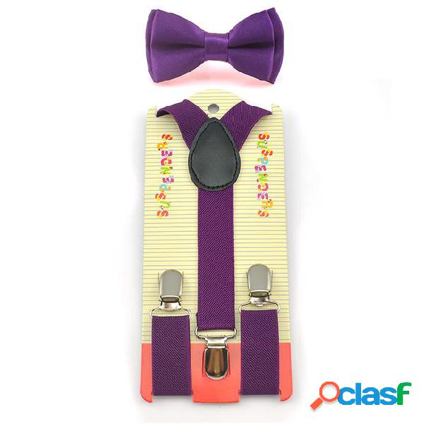 "Bow tie & elastic suspenders set y-shape braces&butterfly