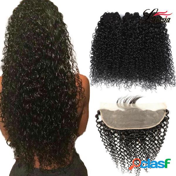 Brazilian kinky curly hair bundles with frontal 3 / 4 bundle