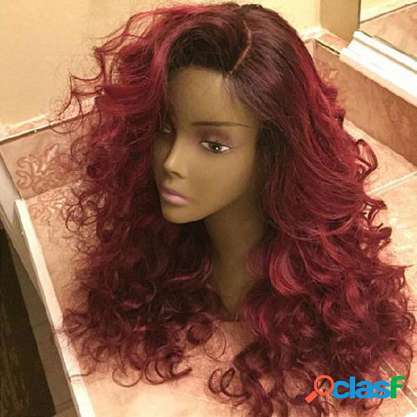 Brazilian remy hair ombre burgundy full lace human hair