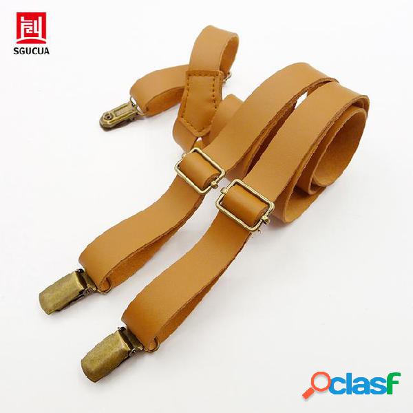 British high-quality new leather suspenders men and women