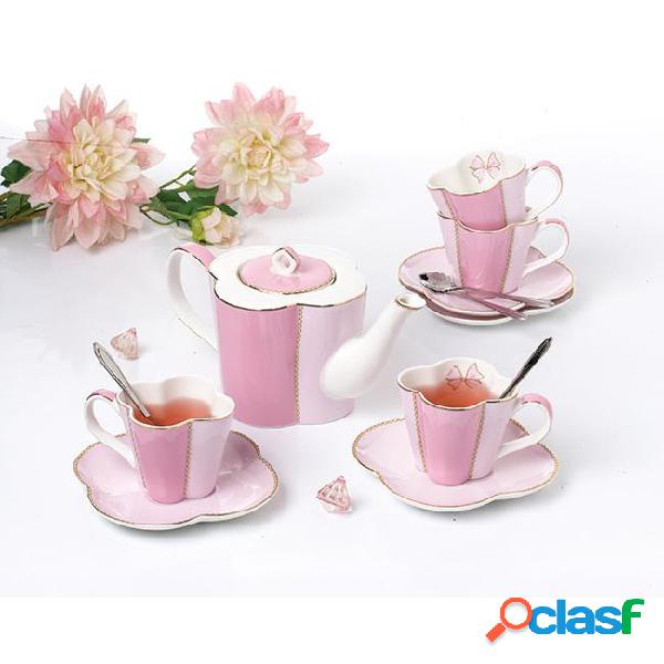 British style afternoon tea set bone china teapot with tea
