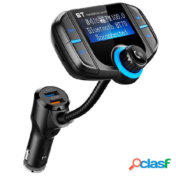 Bt70 qc3.0 and 2.4a dual usb ports car charger 1.7 inch lcd