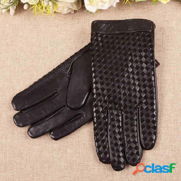 Business men genuine leather gloves high quality goatskin