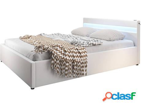 Cama MÓVEIS BONITOS Bahia (Blanco - Polipiel - Compatible